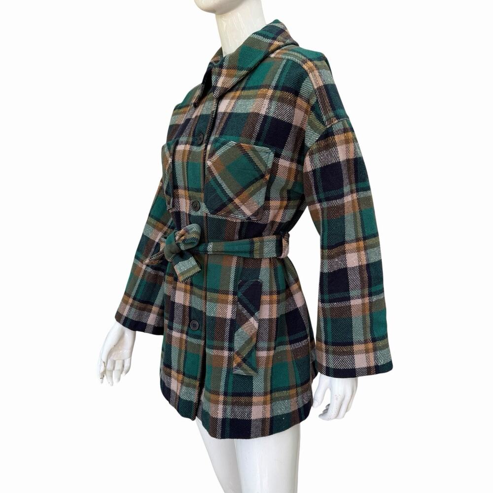Vintage Wool Belted Pendleton Jacket, Womens M, Green, 1970’s